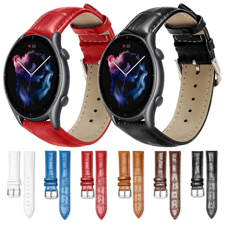 20mm For Amazfit GTS4 mini/GTS3/2/2E xDfind Bamboo Texture Pin Buckle Leather Watch Band