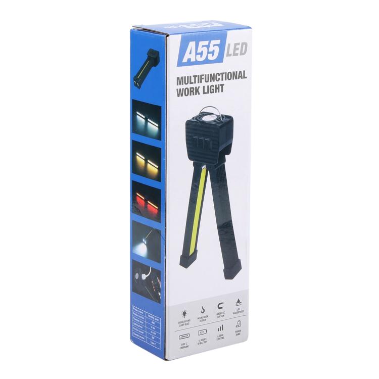 A55 LED Multifunctional Folding Working Light - Black