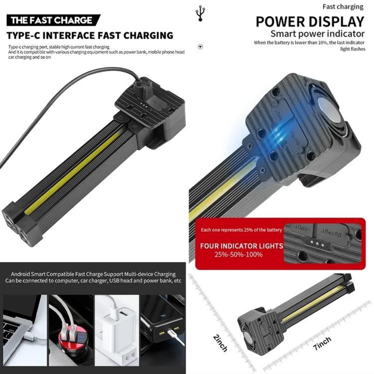 A55 LED Multifunctional Folding Working Light - Black