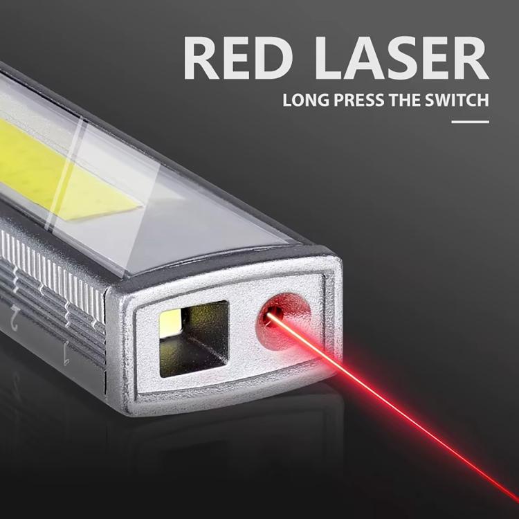 DXC-512 Multifunctional Pen Lamp Work Flashlight with Red Laser Light - Silver