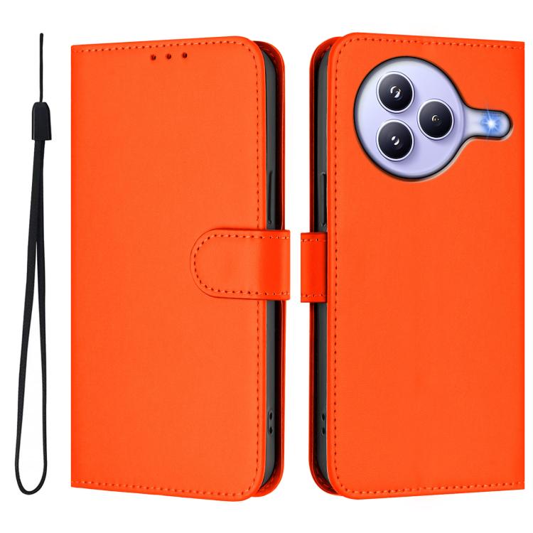 For Xiaomi Civi 5 Pro 5G Skin Feel Solid Color Leather Phone Case with Lanyard