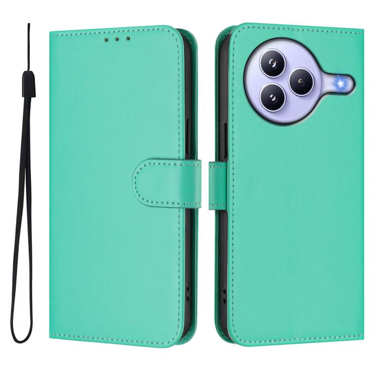For Xiaomi Civi 5 Pro 5G Skin Feel Solid Color Leather Phone Case with Lanyard