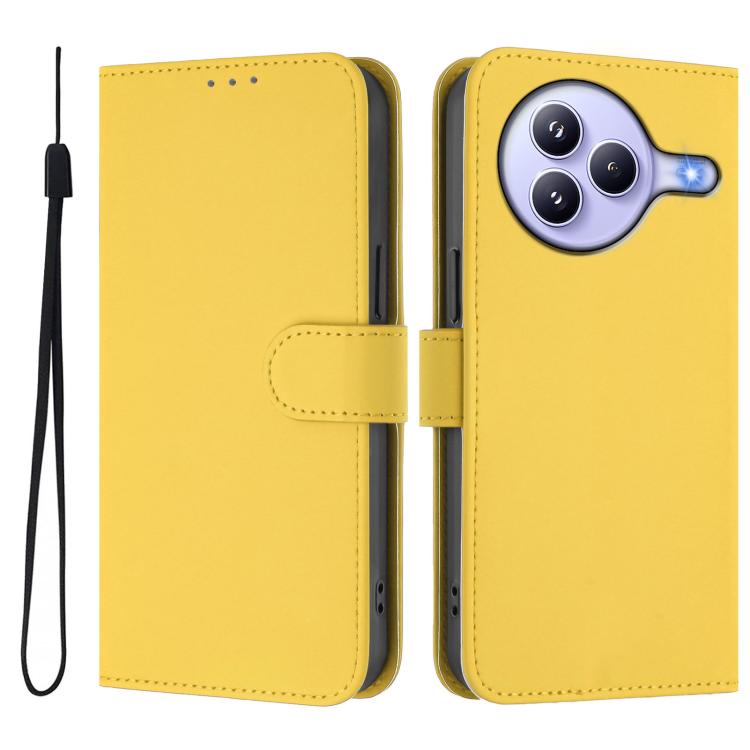 For Xiaomi Civi 5 Pro 5G Skin Feel Solid Color Leather Phone Case with Lanyard