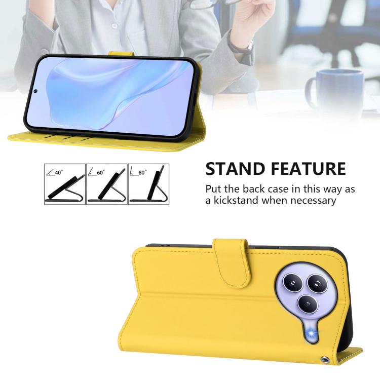 For Xiaomi Civi 5 Pro 5G Skin Feel Solid Color Leather Phone Case with Lanyard