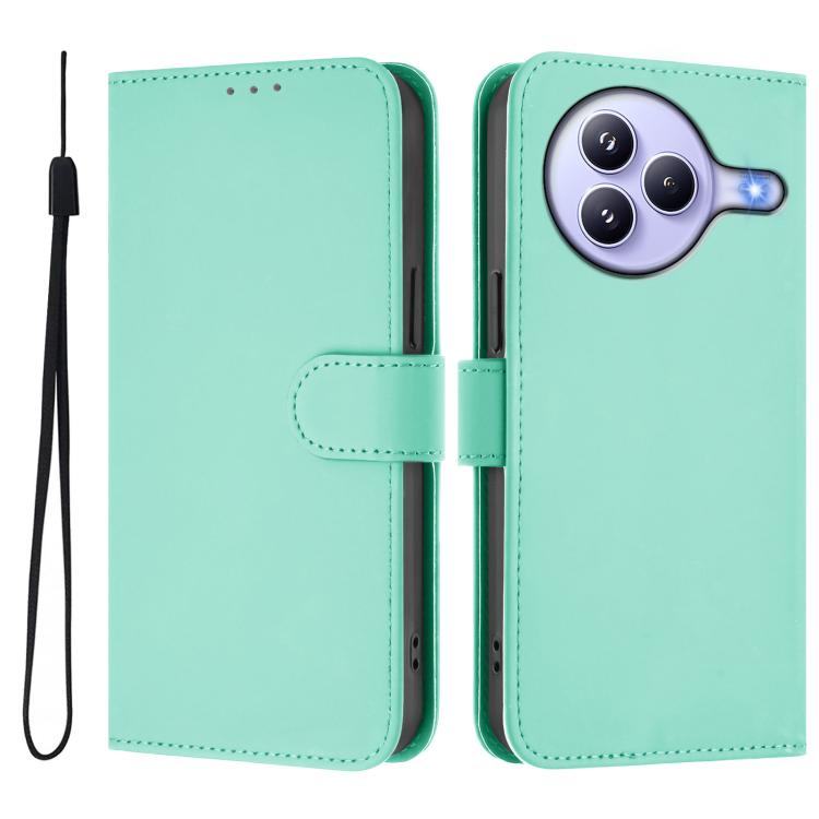 For Xiaomi Civi 5 Pro 5G Skin Feel Solid Color Leather Phone Case with Lanyard