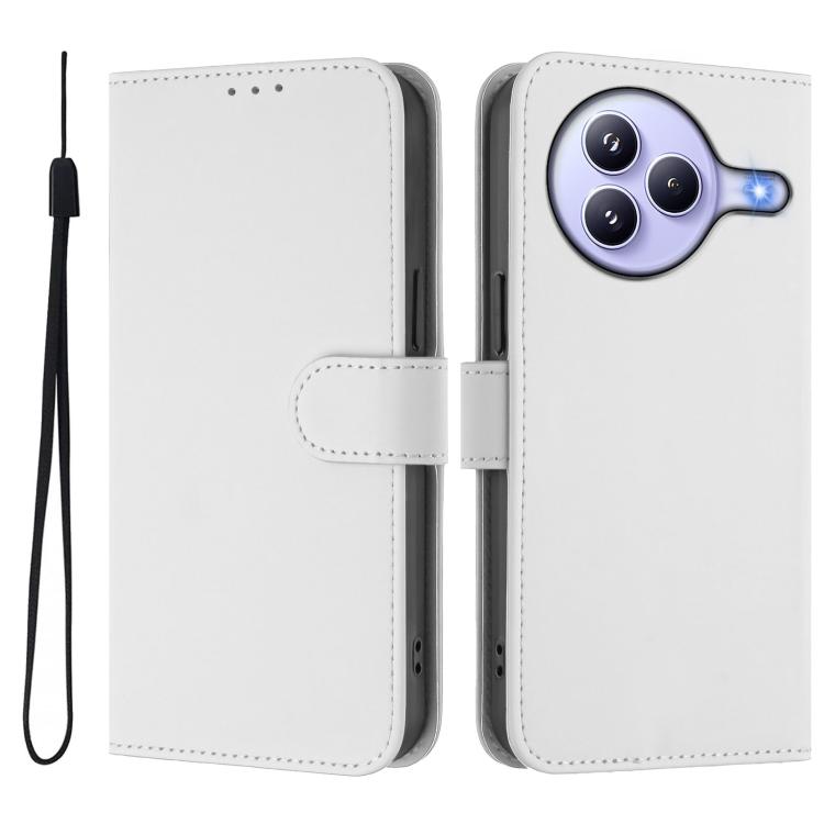 For Xiaomi Civi 5 Pro 5G Skin Feel Solid Color Leather Phone Case with Lanyard