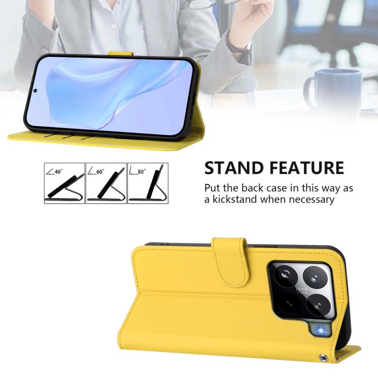 For Xiaomi 15S Pro 5G Skin Feel Solid Color Leather Phone Case with Lanyard