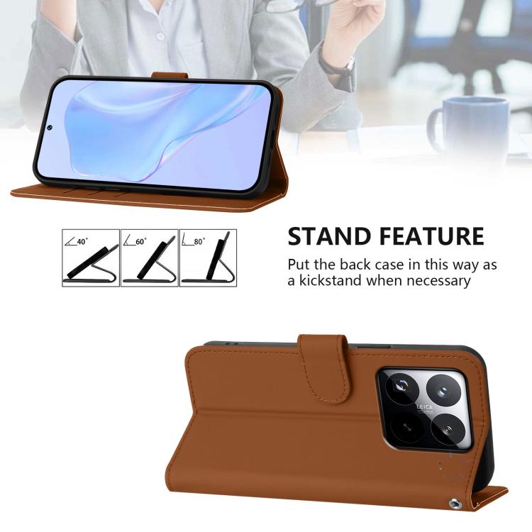For Xiaomi 15T 5G Skin Feel Solid Color Leather Phone Case with Lanyard
