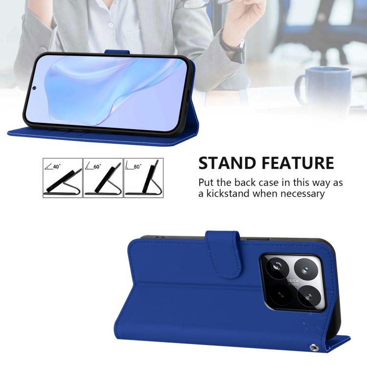 For Xiaomi 15T 5G Skin Feel Solid Color Leather Phone Case with Lanyard