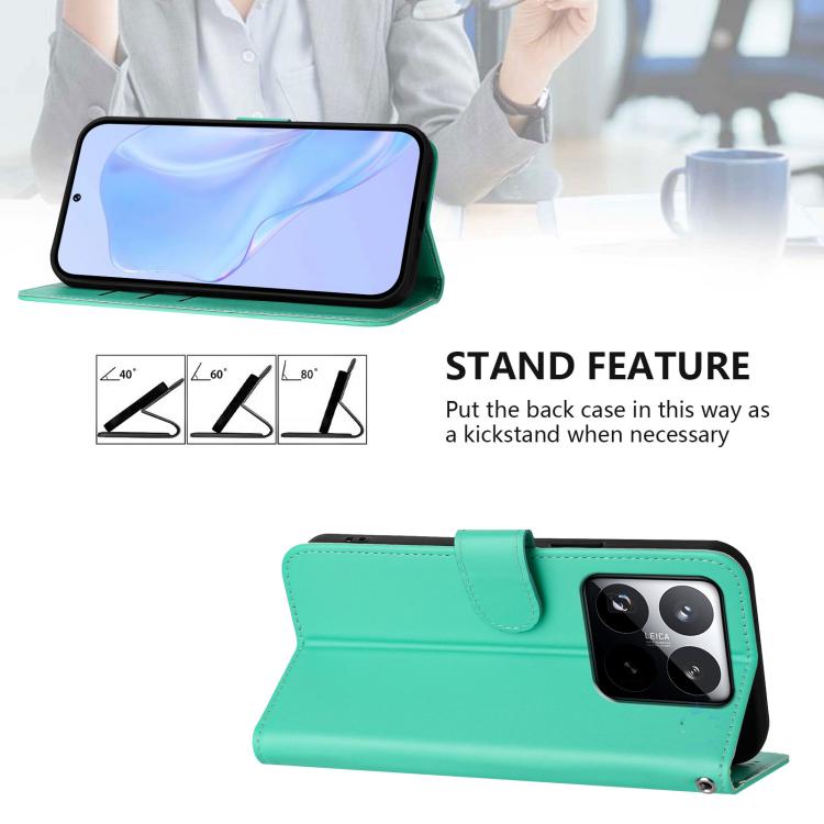 For Xiaomi 15T 5G Skin Feel Solid Color Leather Phone Case with Lanyard