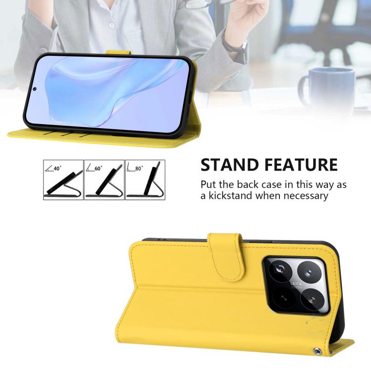 For Xiaomi 15T 5G Skin Feel Solid Color Leather Phone Case with Lanyard