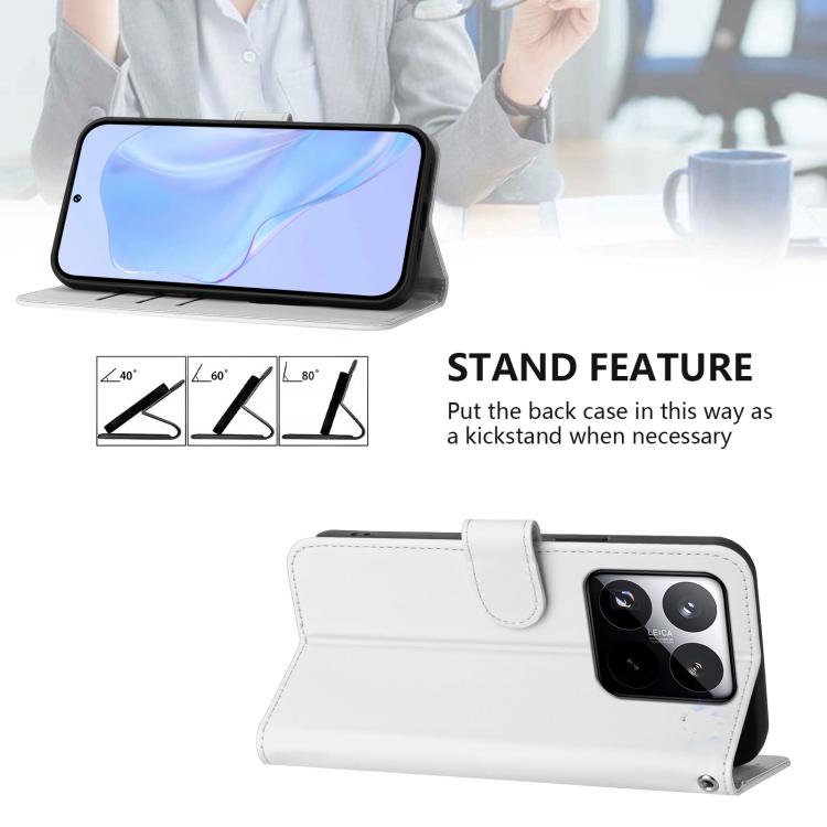 For Xiaomi 15T 5G Skin Feel Solid Color Leather Phone Case with Lanyard