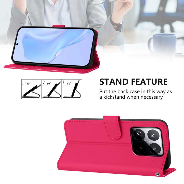 For Xiaomi 15T 5G Skin Feel Solid Color Leather Phone Case with Lanyard