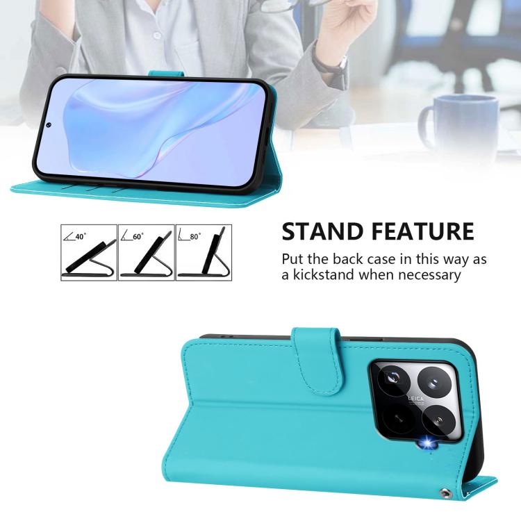 For Xiaomi 15T Pro 5G Skin Feel Solid Color Leather Phone Case with Lanyard