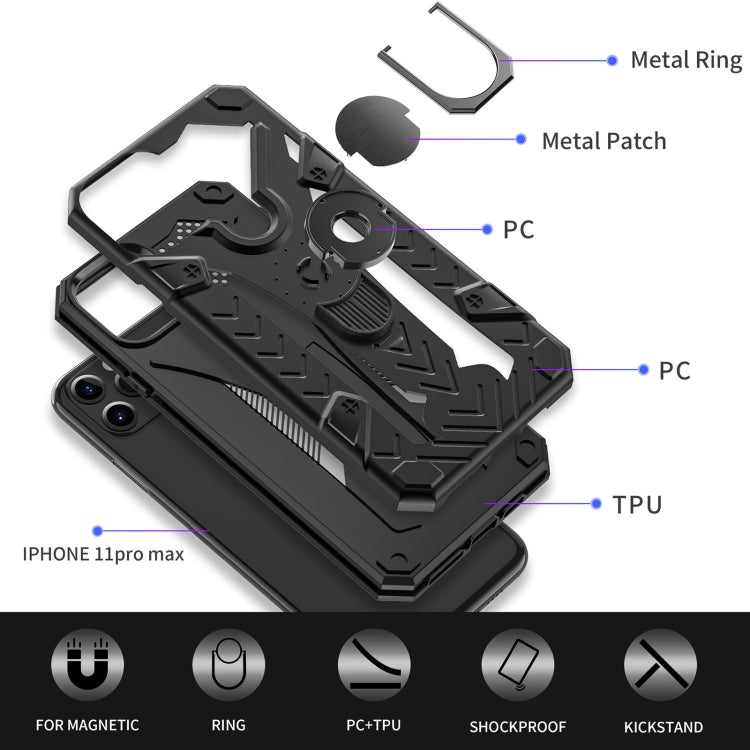 For iPhone 11 Pro Armor Knight Series 2 in 1 PC + TPU Protective Casewith Ring Holder