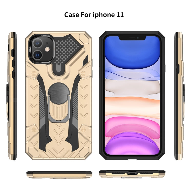 For iPhone 11 Armor Knight Series 2 in 1 PC + TPU Protective Case with Ring Holder