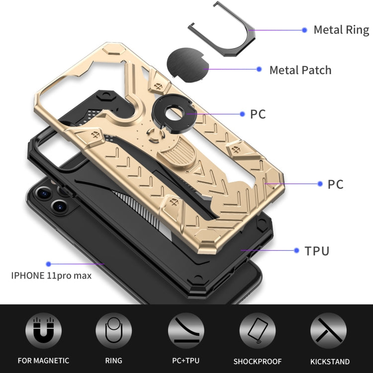 For iPhone 11 Pro Max Armor Knight Series 2 in 1 PC + TPU Protective Case with Ring Holder