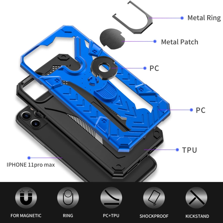For iPhone 11 Pro Max Armor Knight Series 2 in 1 PC + TPU Protective Case with Ring Holder