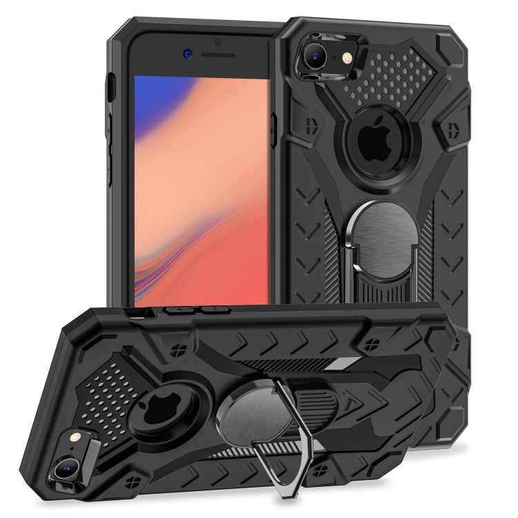 For iPhone SE 2022 / SE 2020 / 8 / 7 Armor Knight Series 2 in 1 PC + TPU Protective Case with Ring Holder