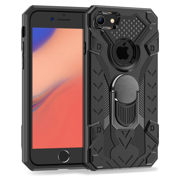 For iPhone SE 2022 / SE 2020 / 8 / 7 Armor Knight Series 2 in 1 PC + TPU Protective Case with Ring Holder