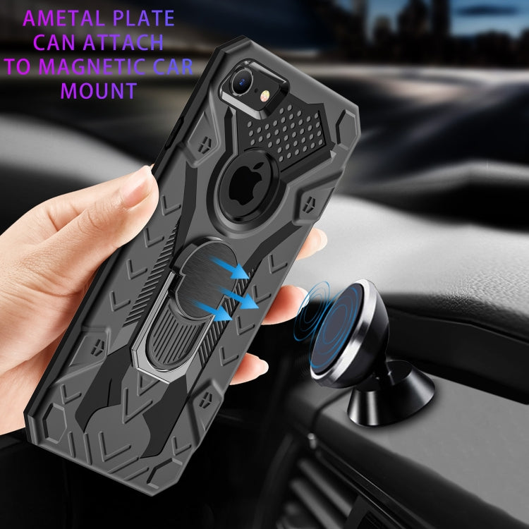 For iPhone SE 2022 / SE 2020 / 8 / 7 Armor Knight Series 2 in 1 PC + TPU Protective Case with Ring Holder