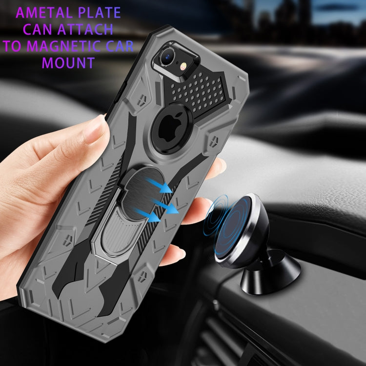 For iPhone SE 2022 / SE 2020 / 8 / 7 Armor Knight Series 2 in 1 PC + TPU Protective Case with Ring Holder