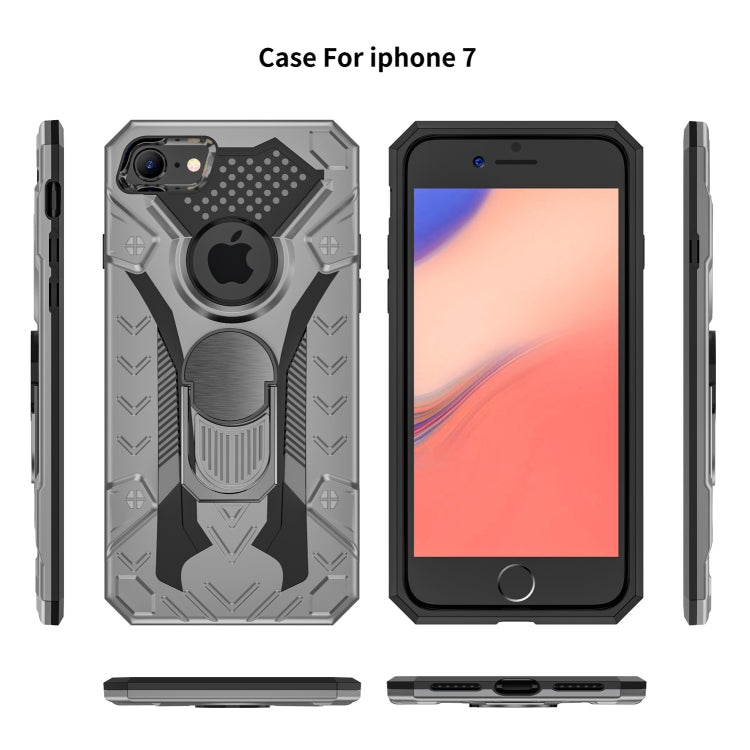 For iPhone SE 2022 / SE 2020 / 8 / 7 Armor Knight Series 2 in 1 PC + TPU Protective Case with Ring Holder