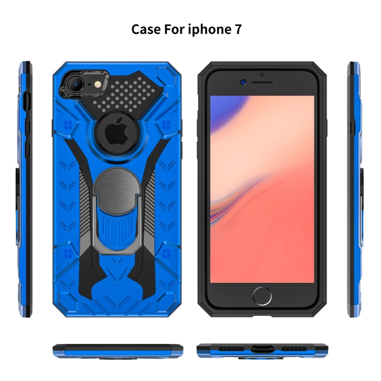 For iPhone SE 2022 / SE 2020 / 8 / 7 Armor Knight Series 2 in 1 PC + TPU Protective Case with Ring Holder