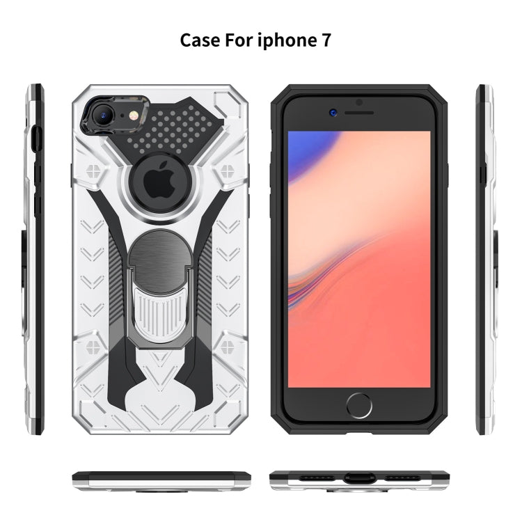 For iPhone SE 2022 / SE 2020 / 8 / 7 Armor Knight Series 2 in 1 PC + TPU Protective Case with Ring Holder