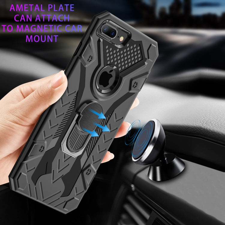 For iPhone 8 Plus & 7 Plus Armor Knight Series 2 in 1 PC + TPU Protective Case with Ring Holder