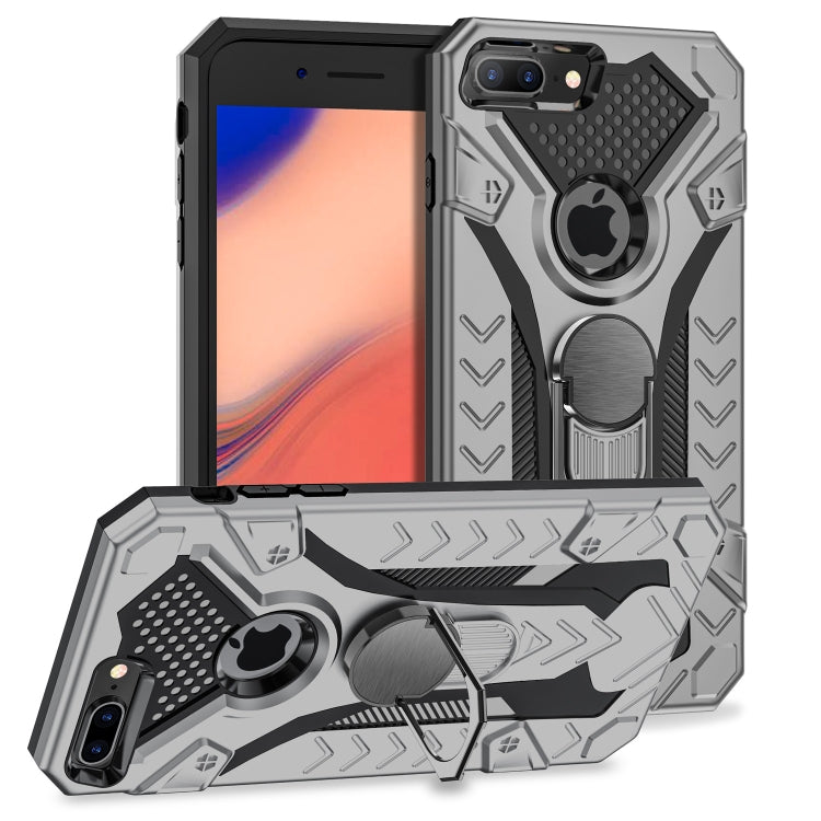 For iPhone 8 Plus & 7 Plus Armor Knight Series 2 in 1 PC + TPU Protective Case with Ring Holder