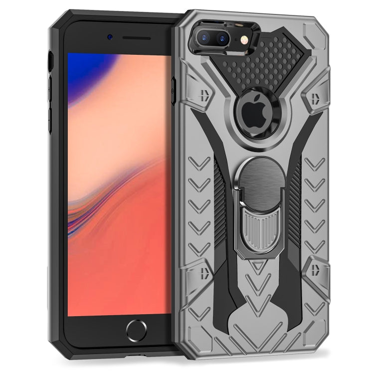 For iPhone 8 Plus & 7 Plus Armor Knight Series 2 in 1 PC + TPU Protective Case with Ring Holder