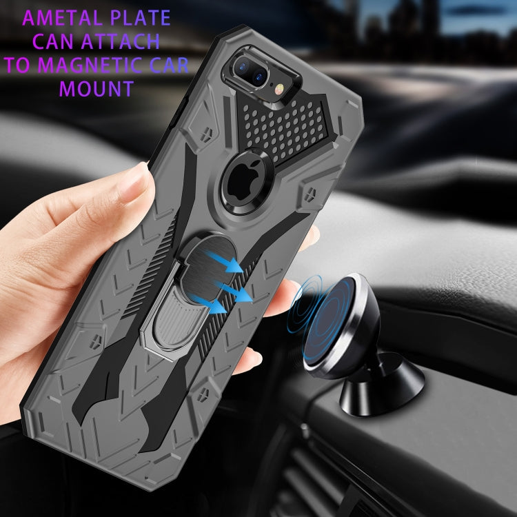 For iPhone 8 Plus & 7 Plus Armor Knight Series 2 in 1 PC + TPU Protective Case with Ring Holder