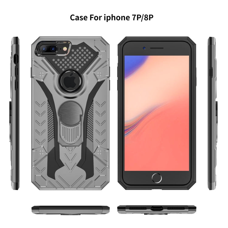 For iPhone 8 Plus & 7 Plus Armor Knight Series 2 in 1 PC + TPU Protective Case with Ring Holder