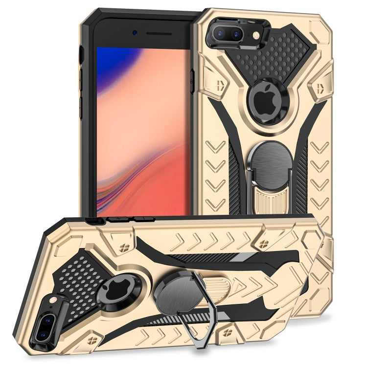 For iPhone 8 Plus & 7 Plus Armor Knight Series 2 in 1 PC + TPU Protective Case with Ring Holder