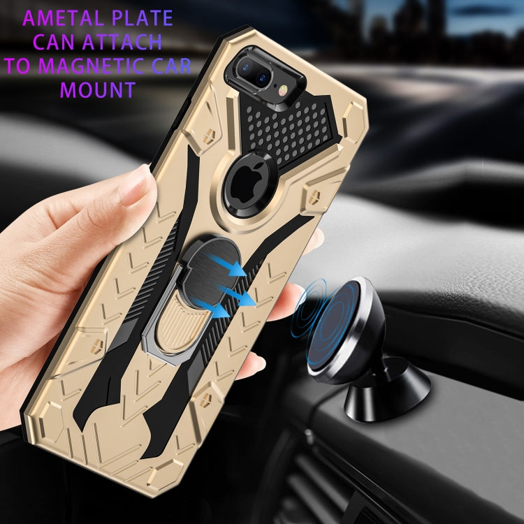 For iPhone 8 Plus & 7 Plus Armor Knight Series 2 in 1 PC + TPU Protective Case with Ring Holder