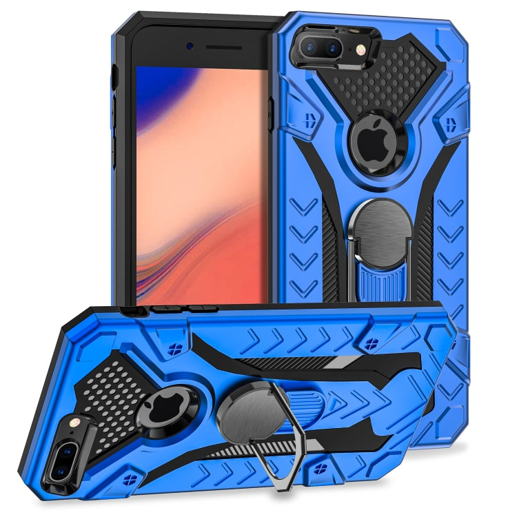 For iPhone 8 Plus & 7 Plus Armor Knight Series 2 in 1 PC + TPU Protective Case with Ring Holder
