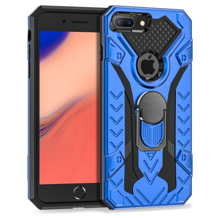 For iPhone 8 Plus & 7 Plus Armor Knight Series 2 in 1 PC + TPU Protective Case with Ring Holder