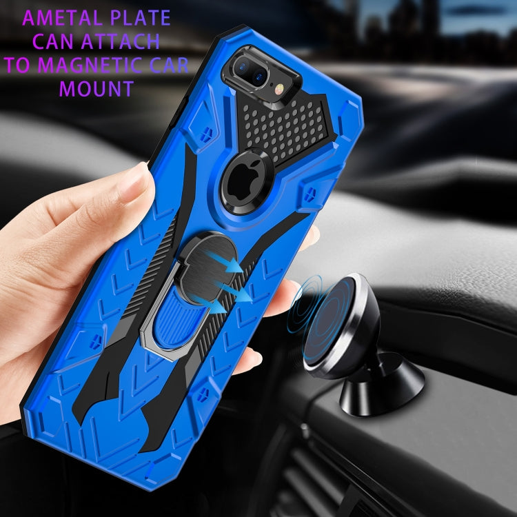 For iPhone 8 Plus & 7 Plus Armor Knight Series 2 in 1 PC + TPU Protective Case with Ring Holder