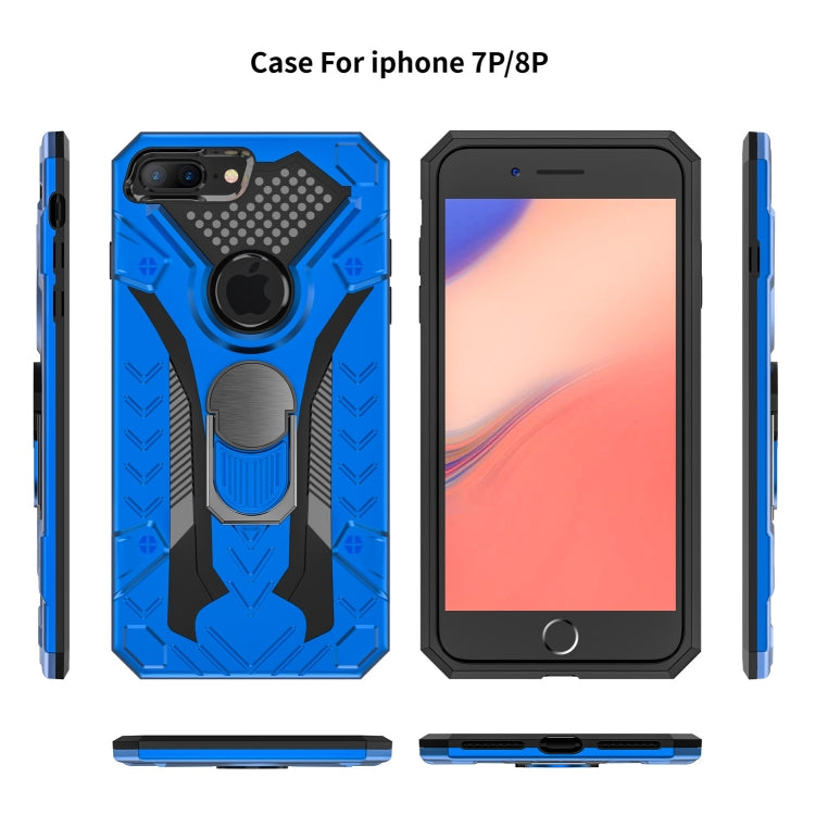 For iPhone 8 Plus & 7 Plus Armor Knight Series 2 in 1 PC + TPU Protective Case with Ring Holder