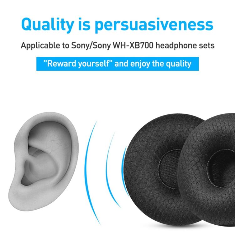 2pcs Football Net Earphone Replacement Earpads Pads For Sony WH-XB700 - Black