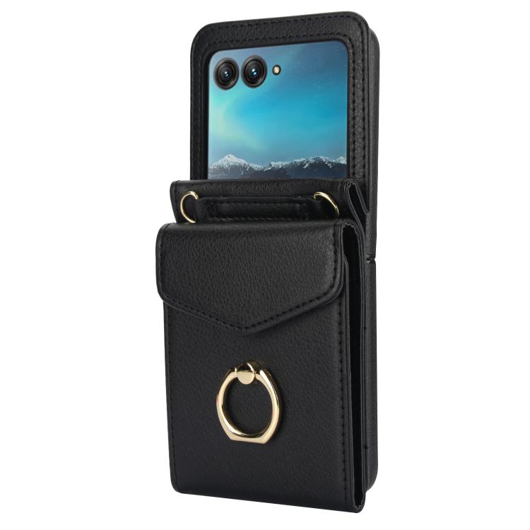 For Motorola Razr 40 Ultra Ring Holder RFID Card Slot Phone Case