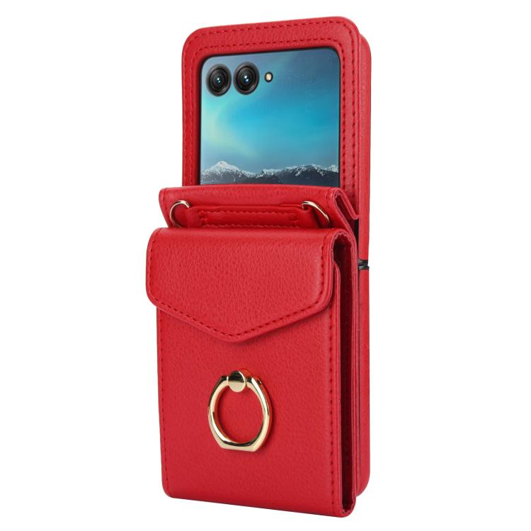 For Motorola Razr 40 Ultra Ring Holder RFID Card Slot Phone Case