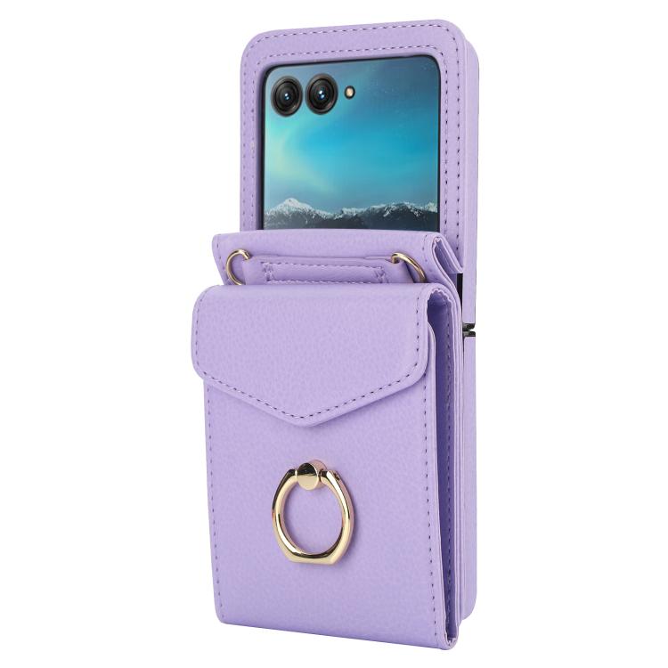 For Motorola Razr 40 Ultra Ring Holder RFID Card Slot Phone Case