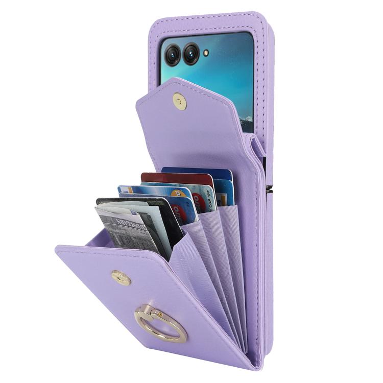 For Motorola Razr 40 Ultra Ring Holder RFID Card Slot Phone Case