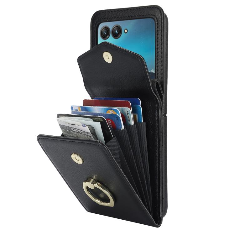 For Motorola Razr 60 Ultra Ring Holder RFID Card Slot Phone Case