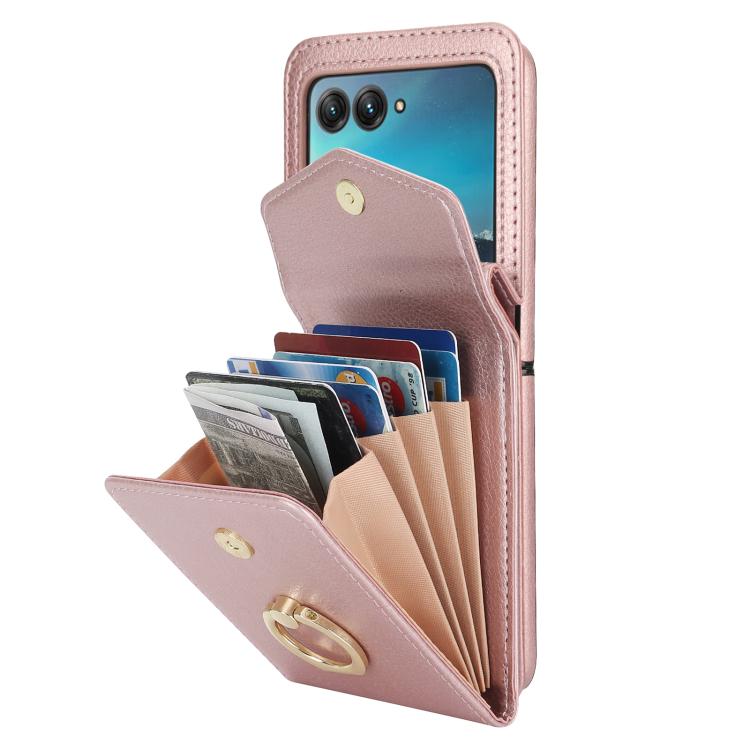 For Motorola Razr 60 Ultra Ring Holder RFID Card Slot Phone Case