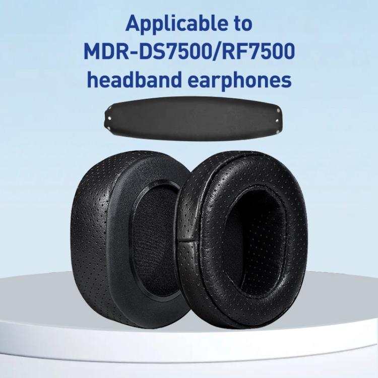 2pcs Cowhide Earphone Replacement Earpads Pads For Sony MDR-DS7500 / RF7500 - Black