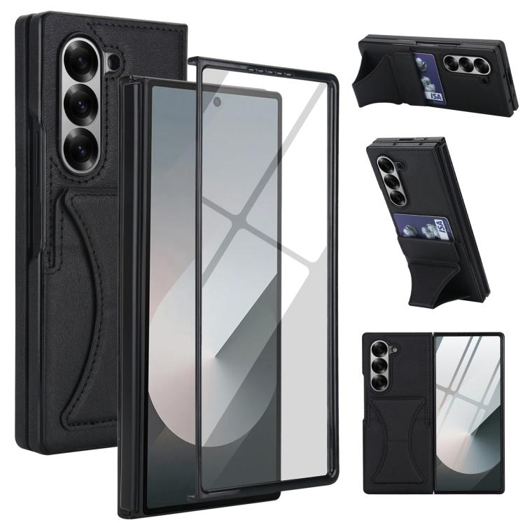 For Samsung Galaxy Z Fold5 Integrated Fold Holder Card Slot Phone Case