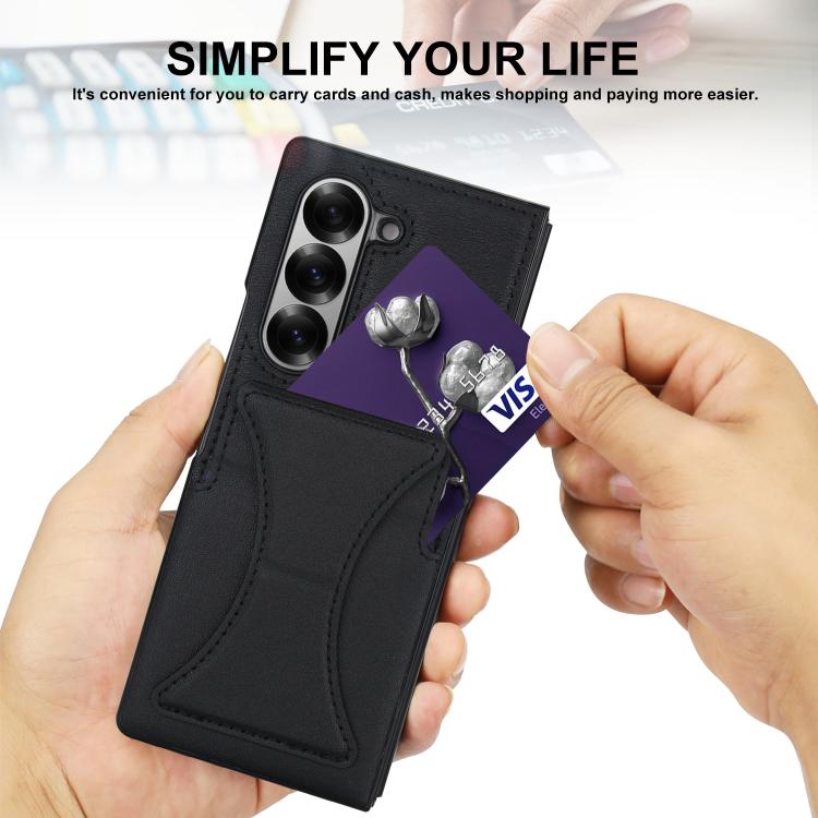 For Samsung Galaxy Z Fold5 Integrated Fold Holder Card Slot Phone Case